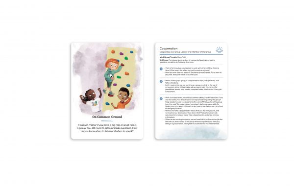 Card with picture from one side and with info about cooperation from other side