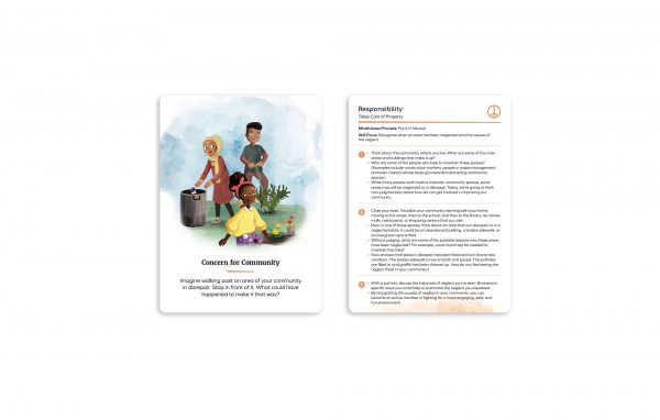 Card with picture from one side, and with info about responsibility from other one