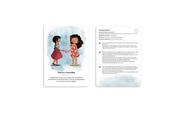 Card with picture from one side and info about cooperation from the other one