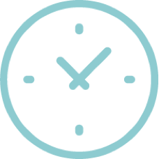 Blue outline clock icon