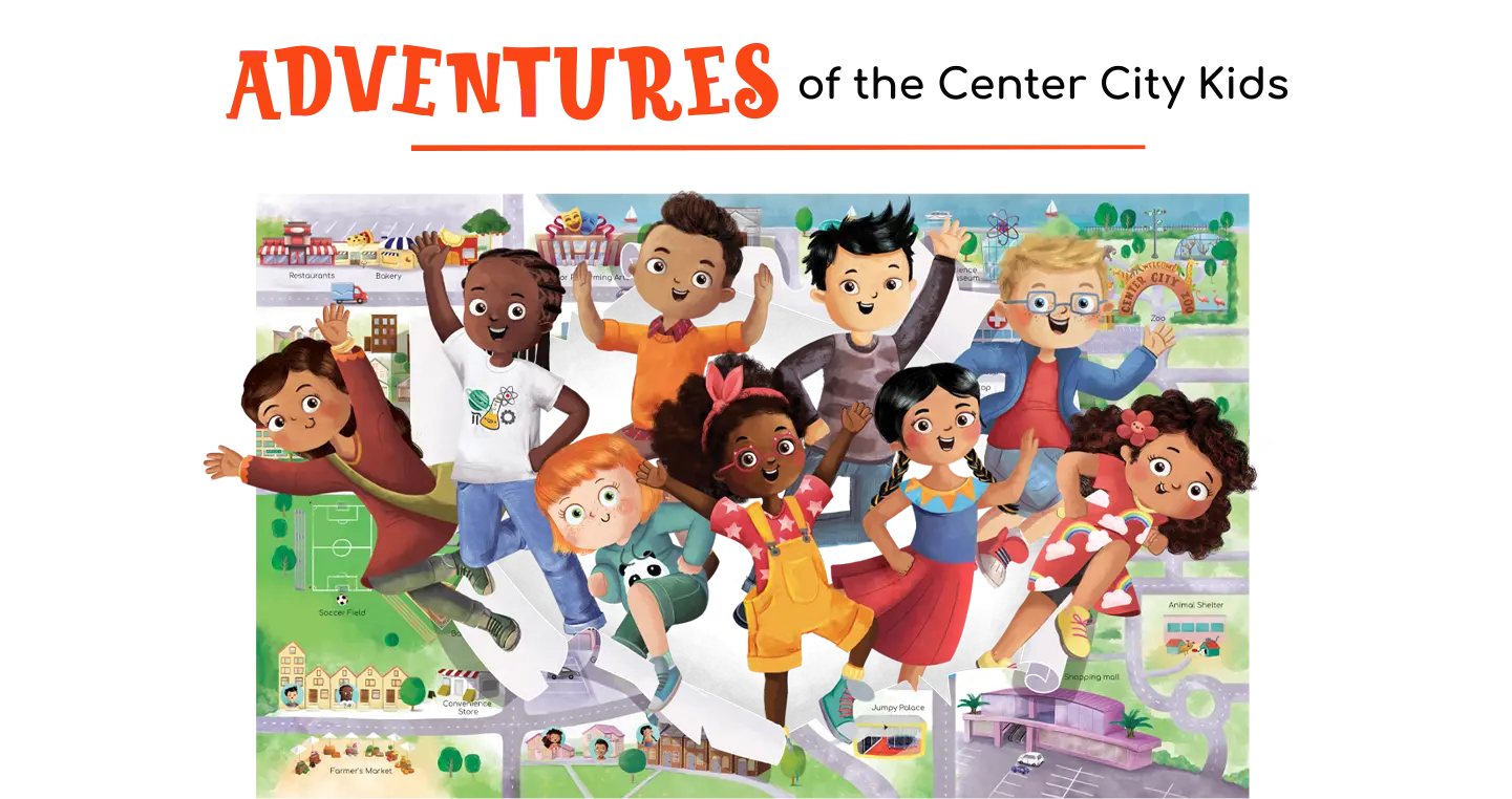 Avenue A Adventures Series image with all characters